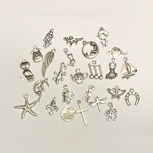 Lots Wholesale Bulk Tibetan Silver Mix Charms Beads Pendants Jewelry Making DIY